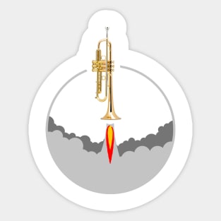 Trumpet Rocket Sticker